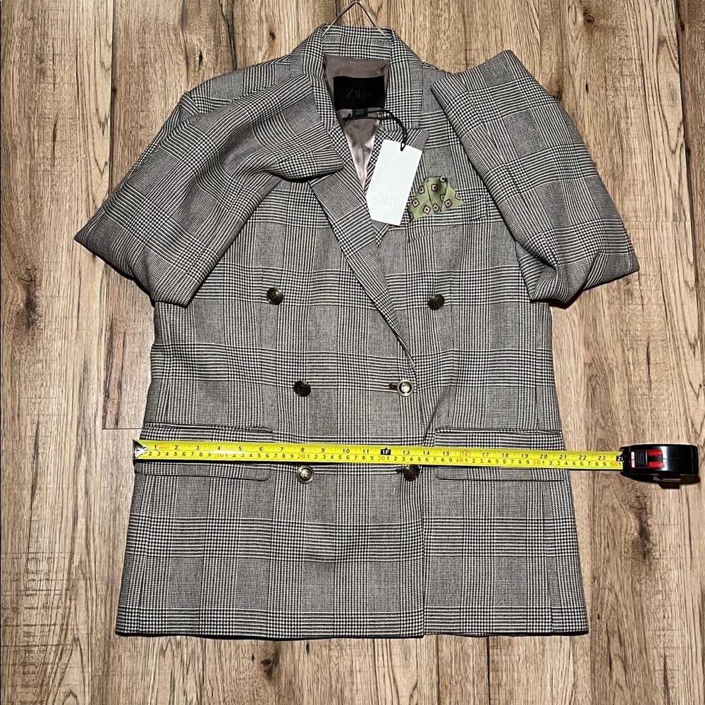 NEW! Zara Plaid Wool Oversized Blazer - Picture 10 of 12